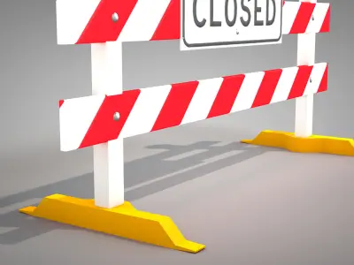 Traffic Road Close 3D Model 3D model