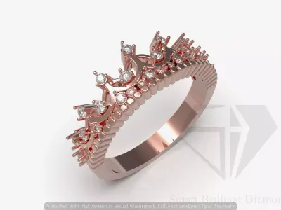 Womens Jewelry crown design cad Ring model jr00311 3D print model