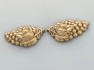 Carved decor horizontal 041 Grape 3D model