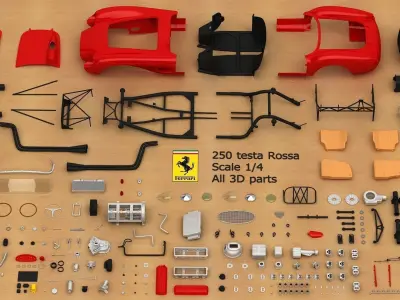 Ferrari 250 TR full 3D printable  3D print model