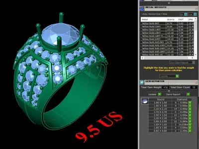 Luxury Men Rings Designs 6MR024 3D print model