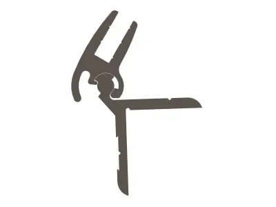 Aluminum Snap Fit Hinge Low-poly 3D model