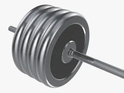 Weight bar straight with weights 3D model