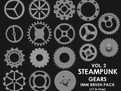 Steampunk Gears IMM Brush Pack 21 in One Vol 2 3D model