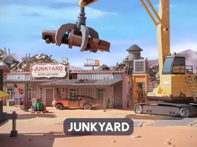 Junkyard Low-poly 3D model