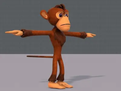 Monkey V02 Low-poly 3D model