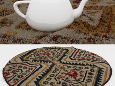 Round Rug Set 23 3D model