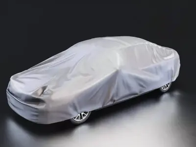 Covered Car 3D Model Set Low-poly 3D model