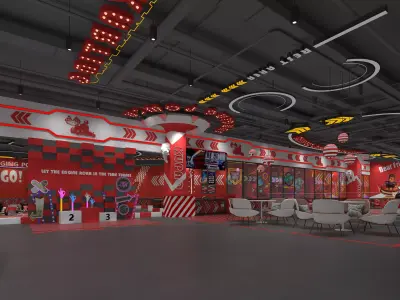 Karting race - environments and props Low-poly 3D model 3D model