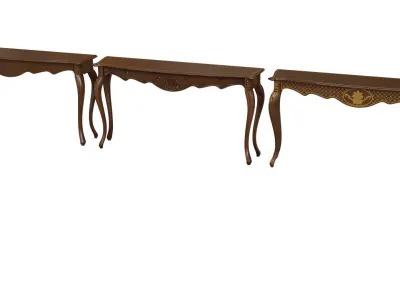 Classic side table 1500 Low-poly 3D model