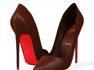 Christian Louboutin So Kate High Heels and Packaging Boxes 3D model
