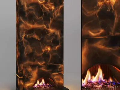 fire place02 Free 3D model
