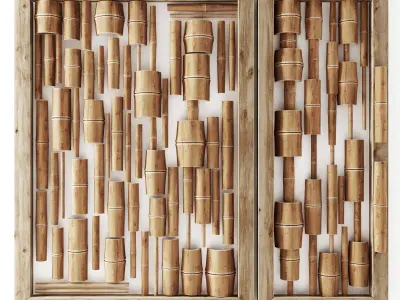 Panel bamboo drank decor n1 3D model