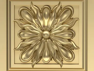 Carved Column 3D model 3