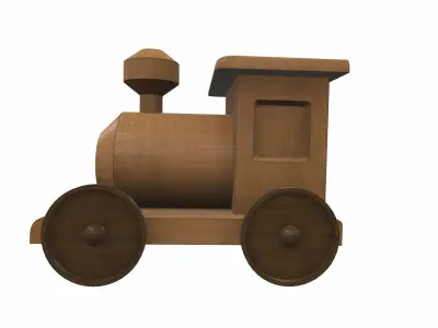 Free wooden train toy Free 3D model