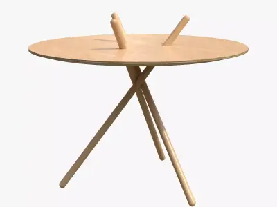 Micado Table-Oak standard lacquered Low-poly 3D model