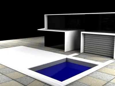 Modern Villa  Low-poly 3D model