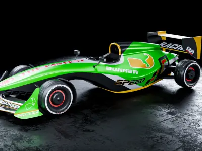 Formula Car High Detail Optimized for Unity and Unreal Low-poly 3D model