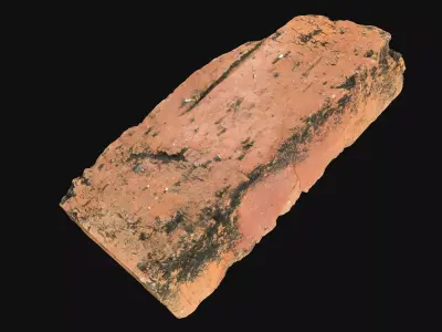 Realistic damaged yellow brick 3d scan in highpoly 3D model