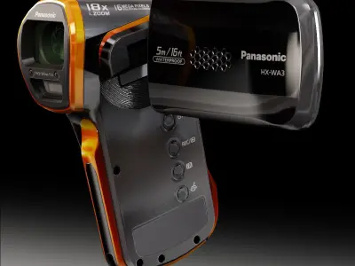 Panasonic HX-WA3 pocket camcorder Low-poly 3D model