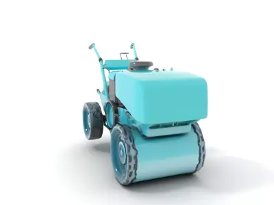 Teal Road Roller model pack Low-poly 3D model