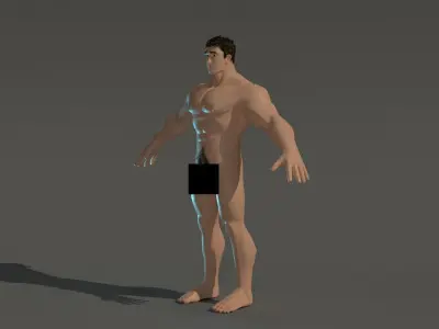 Rigged muscle man character 2016 3D model