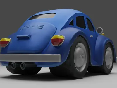 Cartoon Beetle 3D Low-poly 3D model