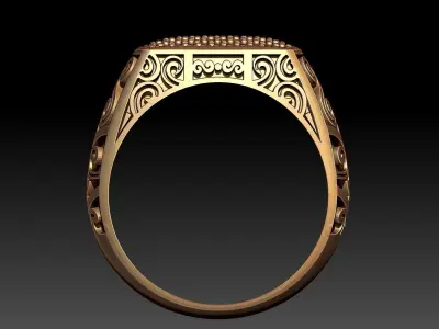 MAN RING WITH DIAMOND GEMSTONES 3D print model