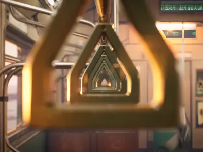 Cyberpunk Subway Train Kit - UE5 Low-poly 3D model