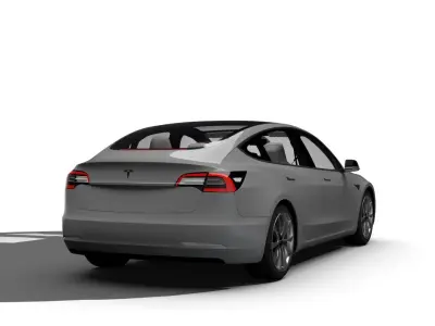 TESLA MODEL 3 Low-poly 3D model