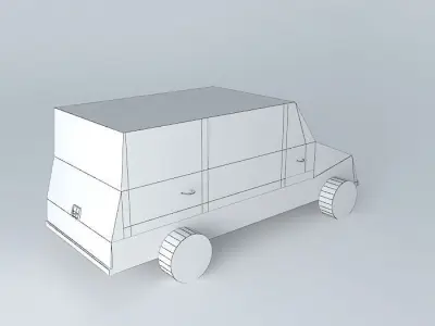 Auto paper car Free 3D model