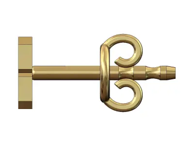 8 eight number varsity font stud earring 3D print model