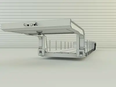 3ax lowbed trailer 3D model