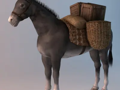Loaded Pack Donkey 3D model