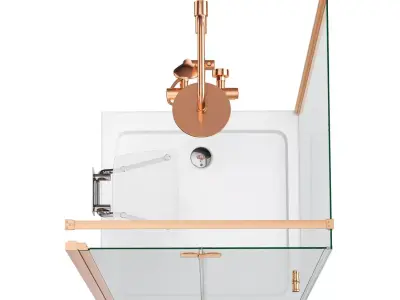 Radaway Nes Brushed Copper Shower 1 3D model