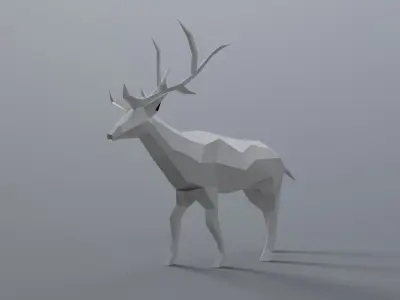Deer low poly 3D model polygonal Low-poly 3D model