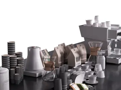 Set for Coffee Shop 3D model