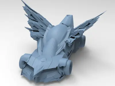 Cyberpunk mad max car wide 3D model