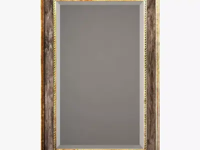 Uttermost quintina burnished pine frame and antiqued gold mirror 3D model