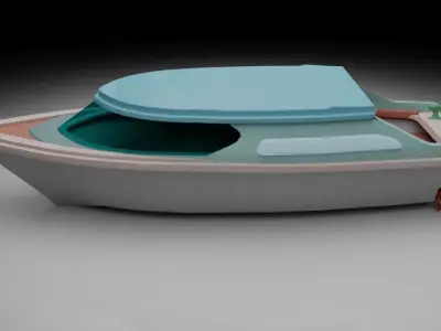 Yacht Low-poly Model Free low-poly 3D model