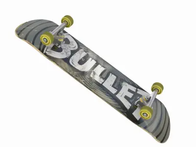 Skateboard Rigged Low-poly 3D model