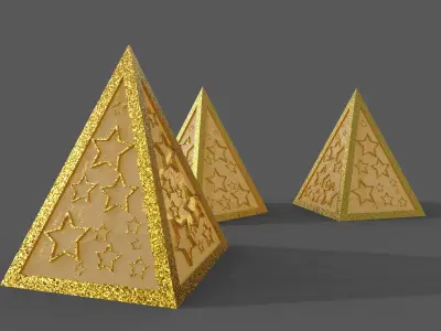 Decor Pyramid christmas trees 3D model