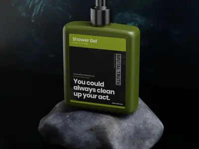 Luxury Shower Gel Bottle Packaging 3D model