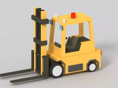 low poly clark Low-poly 3D model forklift truck Low-poly 3D model