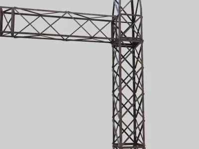 3D Collection of electric power observation towers model Low-poly 3D model