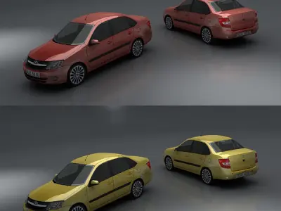 Lada Granta Low-poly 3D model