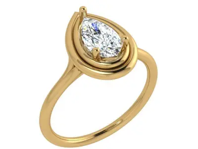 Pear Diamond Ring 4301 3D print model