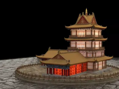 Chinese ancient house 3D model 47