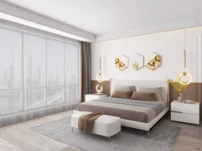 decoration Home bedroom villa Nordic 3D model