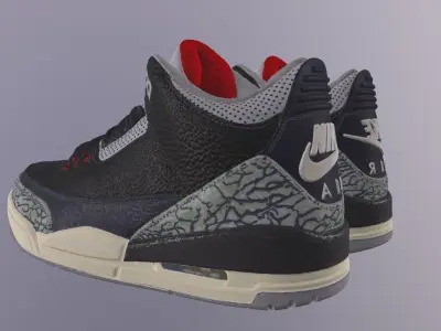 NIKE AIR JORDAN 3 SHOES PBR Low-poly 3D model